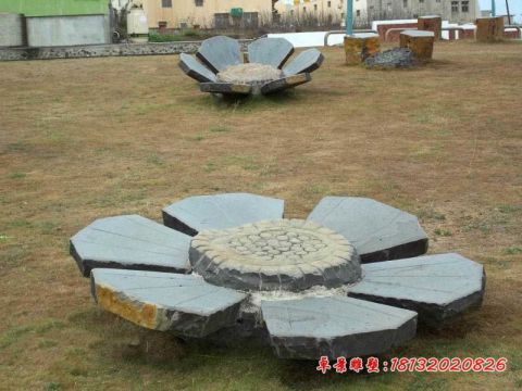 公园景观石雕花朵