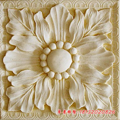 砂岩壁画花朵石浮雕