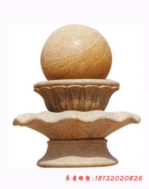 石雕公园双层风水球喷泉