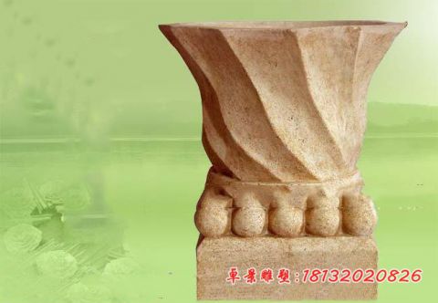 石雕别墅欧式花盆