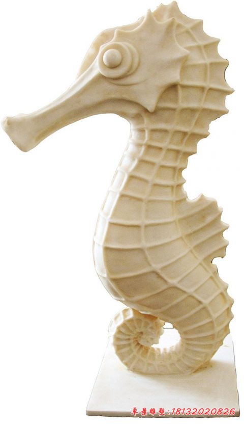 小区砂岩喷水石雕海马