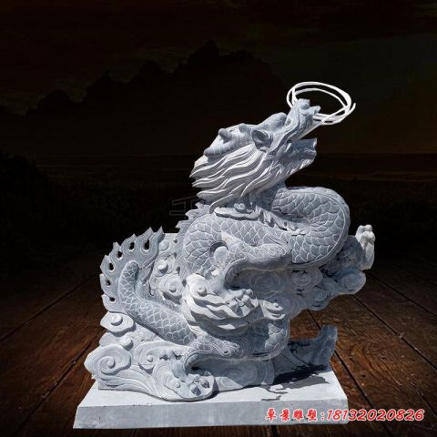 公园青石仿古喷水龙石雕