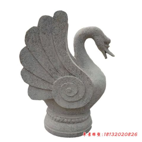 小区喷水抽象天鹅石雕
