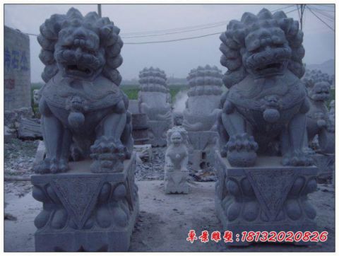 门前青石仿古看门北京狮石雕