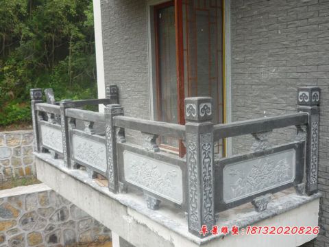 青石仿古阳台栏板石雕
