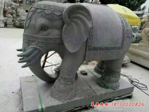 门口青石仿古大象石雕