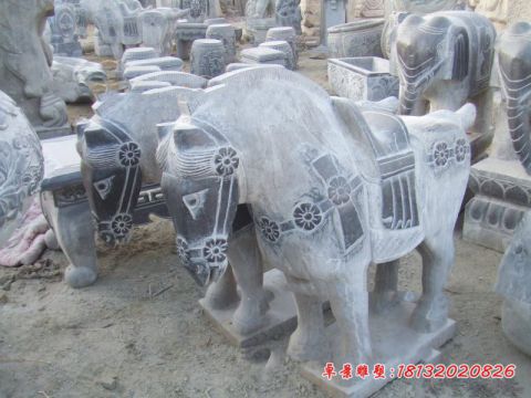 公园青石仿古小马石雕