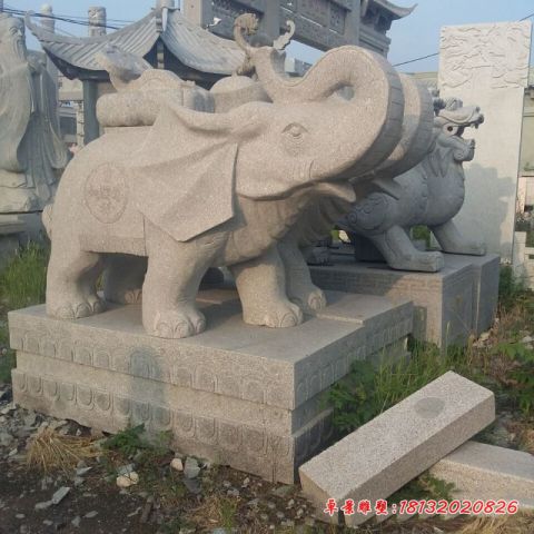 大理石招财进宝石雕大象