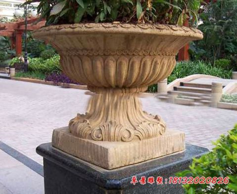 公园欧式石花盆