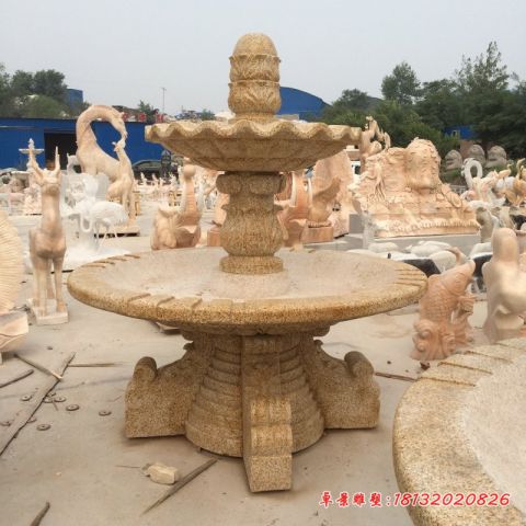 公园砂岩双层石喷泉