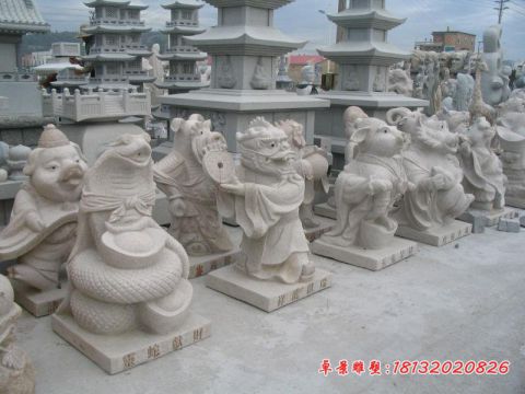 大理石12生肖石雕动物