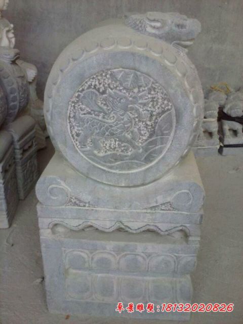 庭院门口青石仿古石门墩