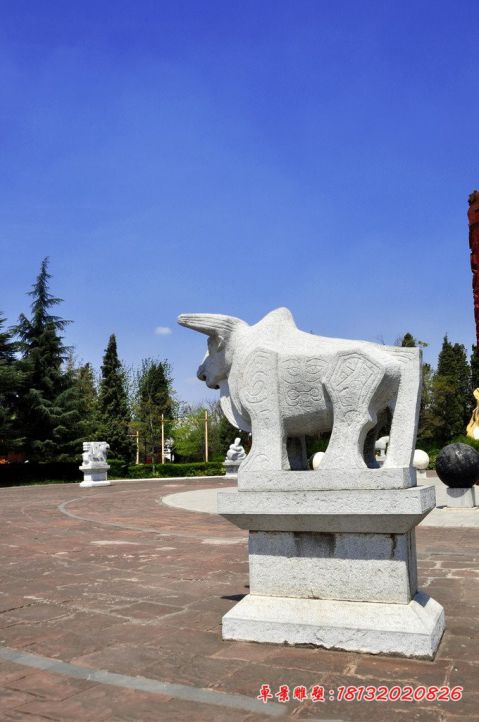 公园大理石动物抽象牛石雕