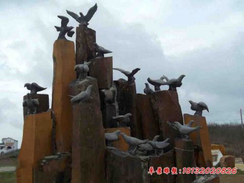 公园动物石雕鸽子