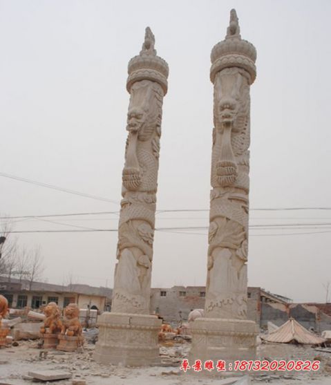 广场石柱大理石龙柱
