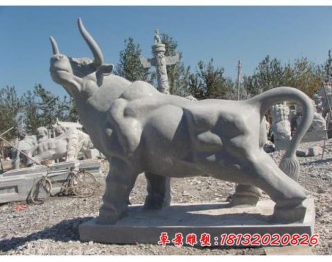 大理石公园动物牛石雕