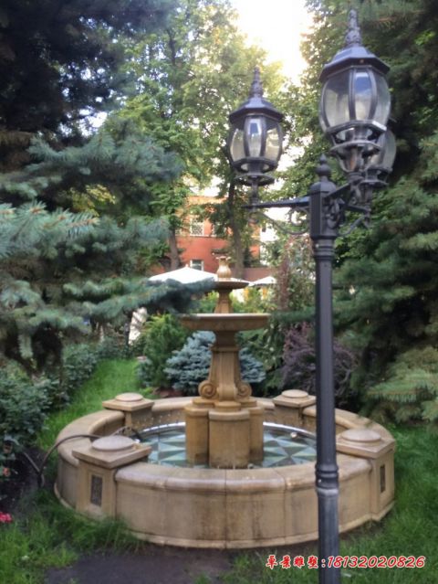 别墅小型喷泉石雕