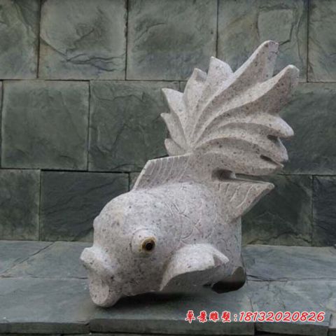公园动物石雕喷水金鱼