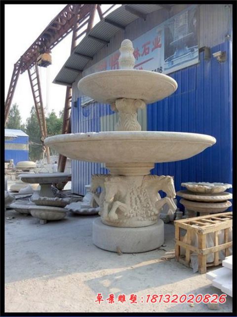 小区双层石头喷泉