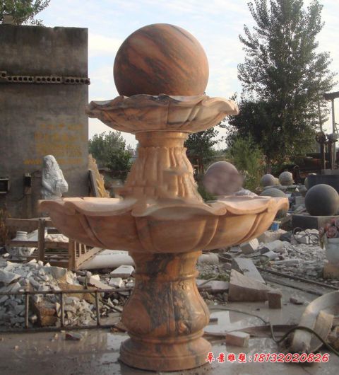 晚霞红公园双层风水球