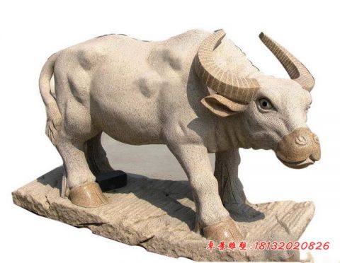 公园动物水牛石雕