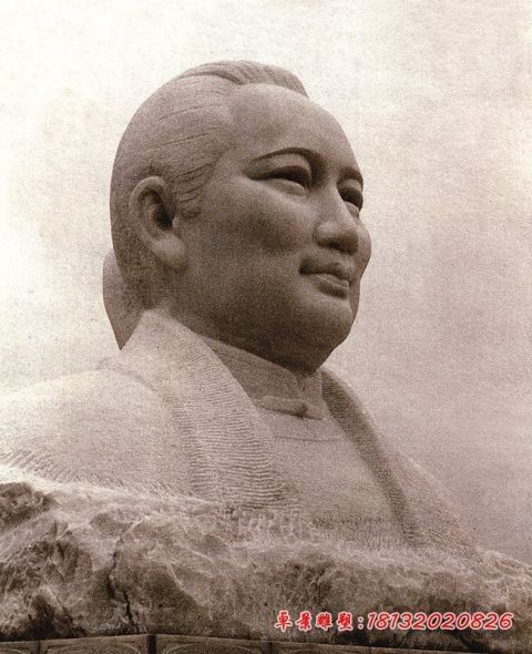 大理石名人宋庆龄头像石雕