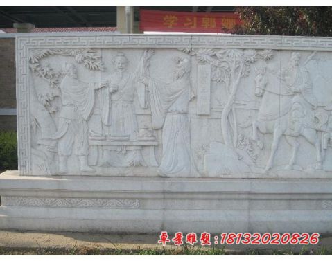 公园桃园三结义人物石浮雕