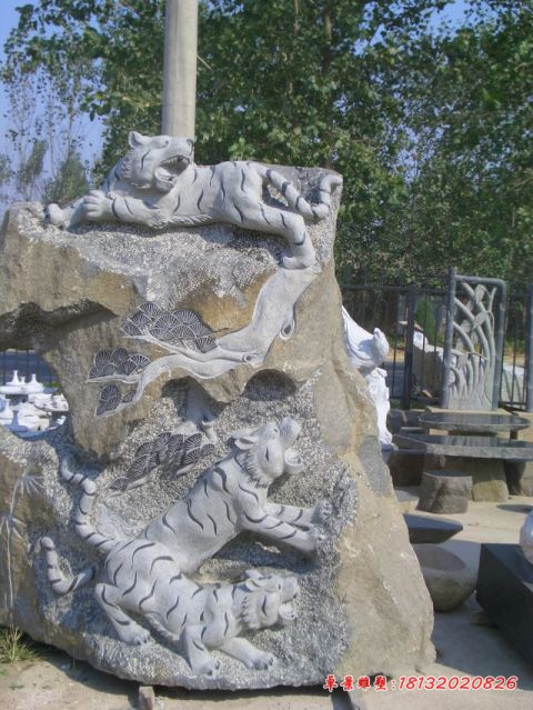 大理石动物石雕老虎