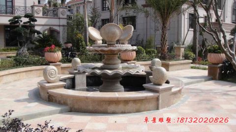 小区贝壳蜗牛喷泉石雕