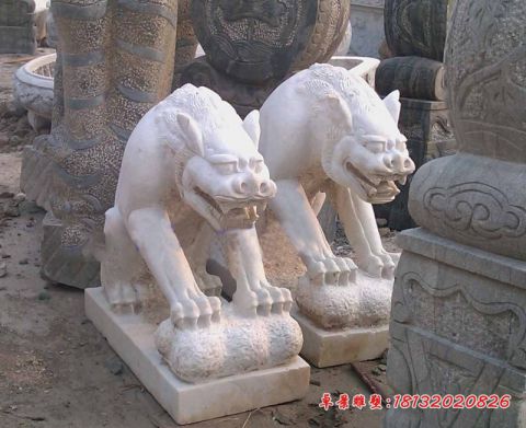 大理石避水兽蚣蝮石雕