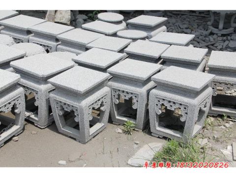 公园大理石方形凳子石雕