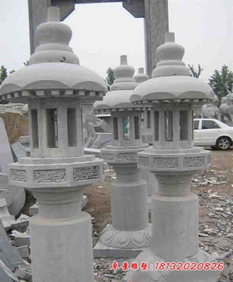 小区大理石宫灯石雕