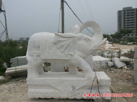 大理石招财如意大象石雕