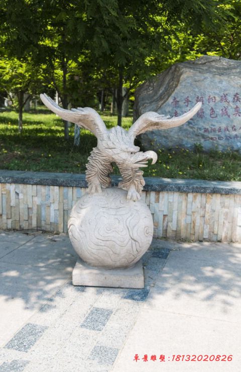 公园动物大理石老鹰石雕