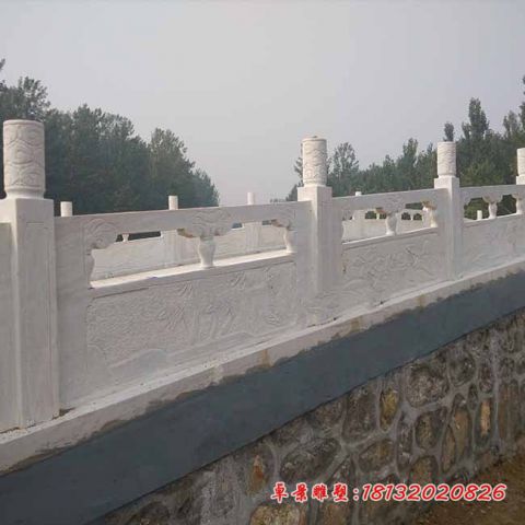 大理石梅兰竹菊浮雕石栏杆