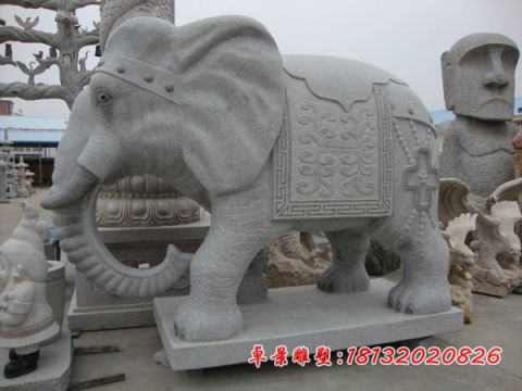 门口大理石镇宅大象