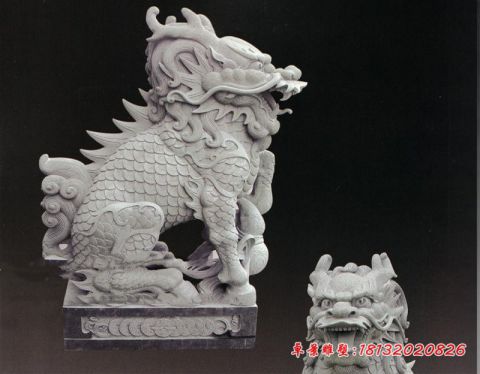 大理石镇宅福禄麒麟石雕