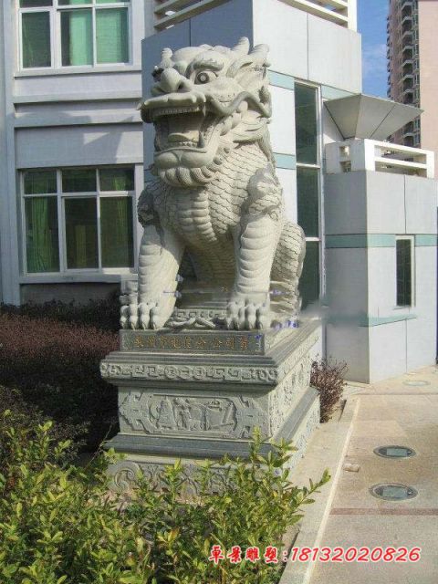 工厂门口大理石麒麟石雕