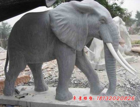 青石仿古门前大象石雕