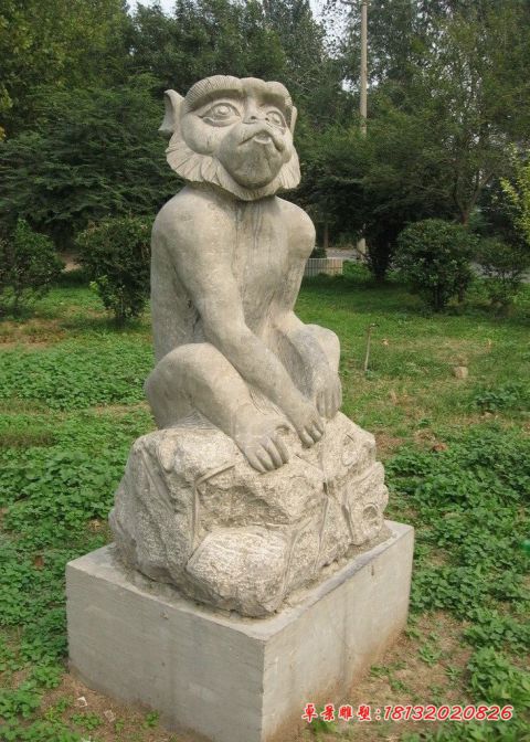 公园动物青石仿古猴子石雕