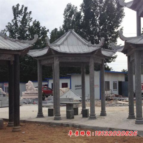 园林景观石雕凉亭