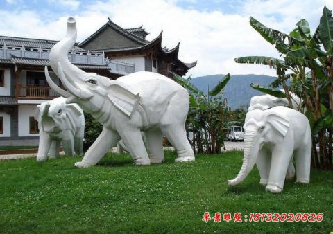 公园大理石动物石雕大象