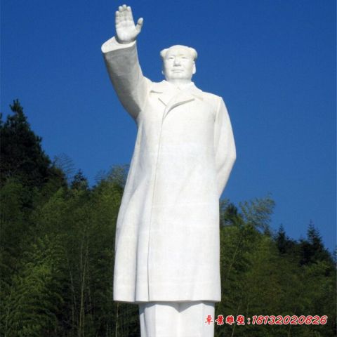 汉白玉伟人石雕挥手毛主席