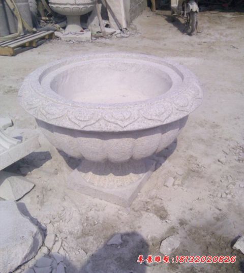 大理石花盆公园石雕