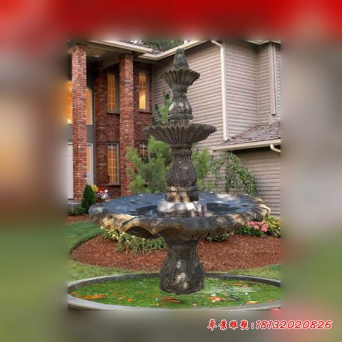 别墅喷泉喷水盆石雕