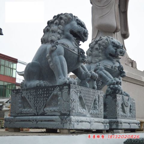 门前青石北京狮石雕