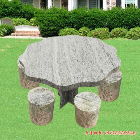公园花边形石桌凳