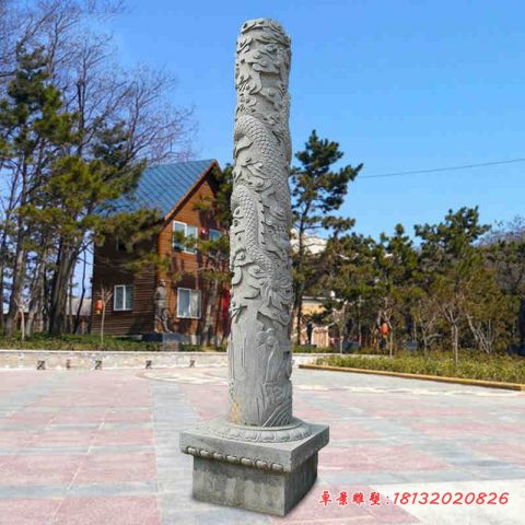广场石雕柱子龙柱石雕