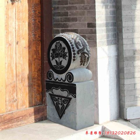 庭院门前青石仿古门墩