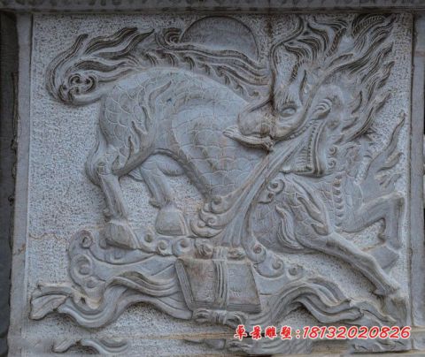 仿古壁画麒麟石浮雕